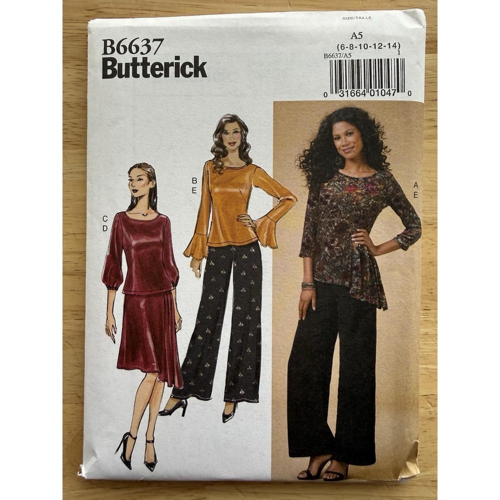 Butterick Pattern B6637 Misses' Top, Skirt & Pants Size 6-14 Uncut FF‎